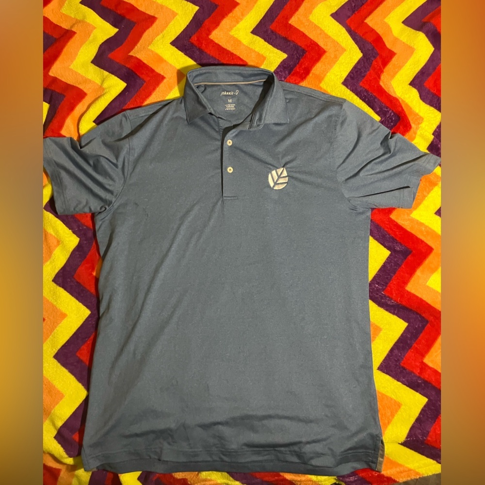 Johnnie-O Men's Large Blue Performance Polo Shirt Short sleeve Golf Surf